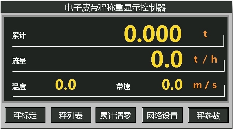 高精度皮帶秤儀表主界面